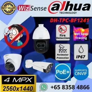 Fire Detection DAHUA DH-TPC-BF1241 WizSense Thermal Network Camera Hot Spot Trace Smoking Detection DH-TPC-SD2221 TPC-DF1241