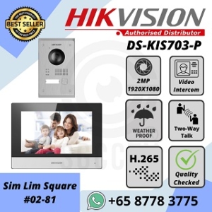 HIKVISION IP INTERCOM DS-KIS703-P Video Door Phone Kit H.265 Full HD 1080P Mobile APP