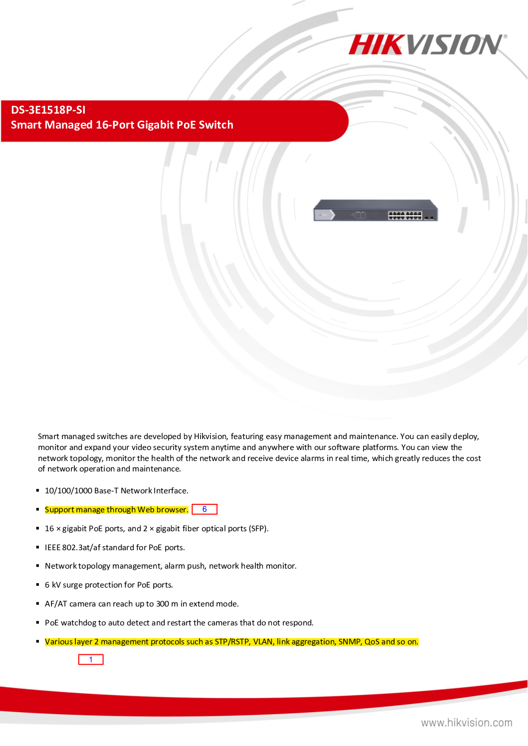 HIKVISION SWITCH POE 16-Port DS-3E1518P-SI 300meter PoE Transmission CCTV CAMERA SWITCH SINGAPORE POE Switch Repair Replace 8 HIKVISION SWITCH POE 16-Port DS-3E1518P-SI 300meter PoE Transmission CCTV CAMERA SWITCH SINGAPORE POE Switch Repair Replace - Image 8