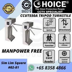 Turnstile CCUT550A Access Control Bi-Directional Manpower Free Time Attendance Facial Recognition Fingerprint Recognition Drop-arm Mechanical Unlocking