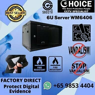 6U Server Rack WM6406 Wall Mount POE SWITCH CCTV DVR NVR MONITOR ROUTER MODEM Protect Damage No messy No Dust Power and Network Connections