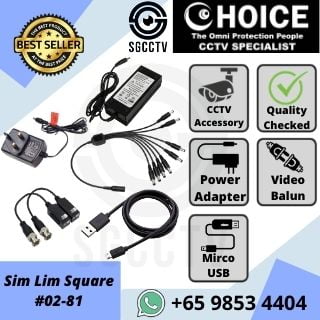 CCTV Power Supply Camera Adapter 12V AC Adapter Best Price in Singapore One For One Free Safety Mark Power Box CCTV Repair Service Security Accessories