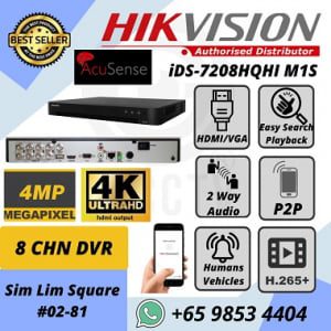 CCTV DVR Hikvision DS-7208HQHI-K1S 8ch 1080p 1U H.265 DVR VGA HDMI 4K Network Mobile APP Hik-Connect P2P AcuSense