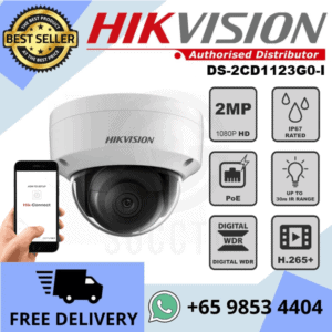Hikvision CCTV Camera DS-2CD1123G0-I 2MP NETWORK Dome Camera Night Vision 1080P Smart IR IP67 H265+