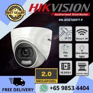 Hikvision CCTV Camera DS-2CE72DFT-F ColorVu DOME Sim Lim Square CCTV Store 02-81 Top Five Star Reviews Night Vision 1080P Smart IR 20m IP67