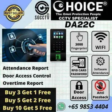 Door Access Fingerprint DA22C Biometric RFID Password WIFI Reader Time Attendance Reduce Manpower SME Digitalization Access Control Power Supply Box Repair