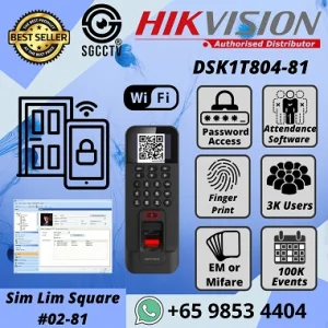 Fingerprint Access Hikvision DS-K1T804 Door Access Control Fingerprint Reader Electronic Door Lock Time Attendance Office Warehouse RFID Card Reader EM Card Mifare Card Proximity Card