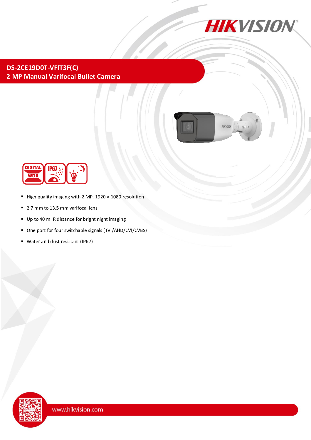 Hikvision 2MP Bullet Camera DS-2CE16D0T-ITFS Full HD 1080P Audio Night Vision Weatherproof Budget Affordable CCTV Camera Repair 4 Hikvision 2MP Bullet Camera DS-2CE16D0T-ITFS Full HD 1080P Audio Night Vision Weatherproof Budget Affordable CCTV Camera Repair - Image 4