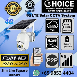 Solar-Powered Battery CCTV CCSOLAR4G Sim Card Security Camera Solar CCTV Surveillance 4G LTE 1080P Solar Monitoring Camera Rechargeable Waterproof IP Camera