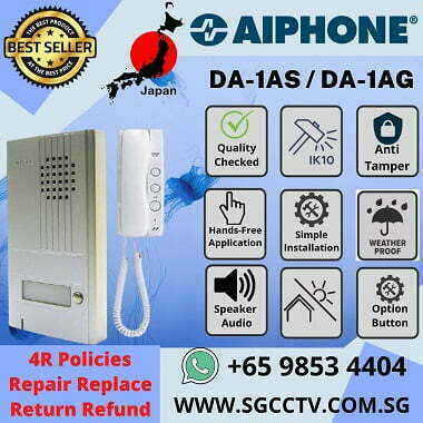 VIDEO INTERCOM AIPHONE DA-1AS SINGAPORE VIDEO PHONE TWO-WIRE DOOR ENTRY WORLD LARGEST INTERCOM MANUFACTURER JAPAN TECHNOLOGY PRODUCTS SUPER QUALITY CHECK