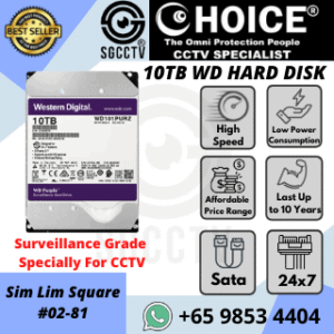 Video Storage Cloud NAS Western Digital 10TB WD Purple Surveillance Internal Hard Drive SATA-6Gb-s 256-MB WD102PURZ