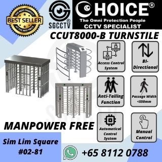 Turnstile CCUT800B Access Control Manpower Free Time Attendance Facial Recognition Trace Together Safe Entry.