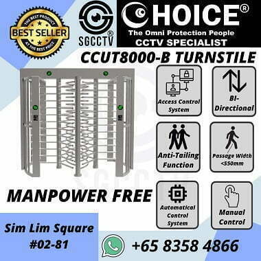 Turnstile CCUT800B Access Control Manpower Free Time Attendance Facial Recognition Trace Together Sim Lim Square 02-81 Whatsapp 90254466