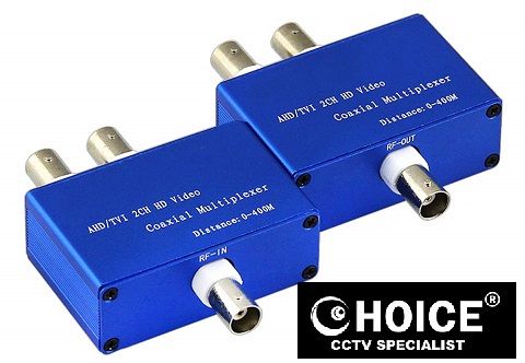 CCTV Multiple Camera Over Single Coaxial RG59 Coaxial Multiplexer 2channel