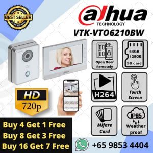 Dahua IPC Video Intercom VTK-VTO6210BW-VTH1560BW IOT Smart Home Elderly Helper Baby Infant Stranger Delivery Sim Lim Square 0281