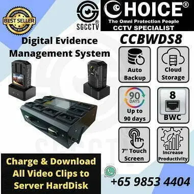 DOCK STATION CCBWDS8 8 Ports BODY WORN CAMERA DIGITAL EVIDENCE MANAGEMENT SYSTEM DEMS SOFTWARE CLOUD DATA MANAGEMENT SYSTEM Security System CCTV Camera Repair