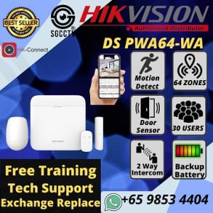 Wireless Alarm Hikvision AX PRO DS-PWA64-Kit-WE Alarm System Home Office Security Warehouse Store Alarm No Installation No Messy Wiring Plug & Play 64 Wireless Zones 30 Users