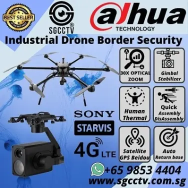 DAHUA Camera 4MP IPC-HFW2449TL-S-PRO VA AI WizColor Bullet WizSense Tripwire Intrusion Fast Moving Parking Loitering Detection 4 Industrial Drone Thermal Camera with Gimbal Stabilizer Public Security Firefighting Border Defense 30x to 40x Optical Zoom Satellite Positioning Systems