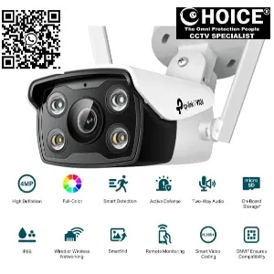 TP-Link 4MP WIFI Bullet Camera VIGI-C340-W Full-Color Outdoor Network IPC Home Security Office Surveillance Retail Stores Parking Security Cameras Installation