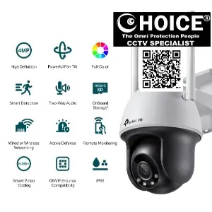 TP-LINK 4MP WIFI PTZ VIGI C540-W Pan-Tilt Camera Mini Full-Color Outdoor Network IPC Home Security Office Surveillance Retail Security Cameras Installation