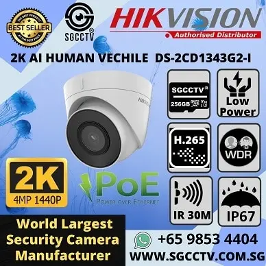 HIKVISION 4MP DOME DS-2CD1343G2-I Human Vehicle Detection CCTV CAMERA Installation Company Office Shop SECURITY SYSTEM