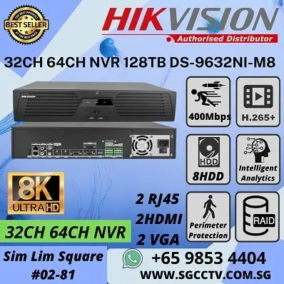 CCTV NVR Hikvision DS-9632NI-M8 DS-9664NI-M8 Repair Replace CCTV NVR 32ch 64CH Security NVR Network Video Recorder Singapore