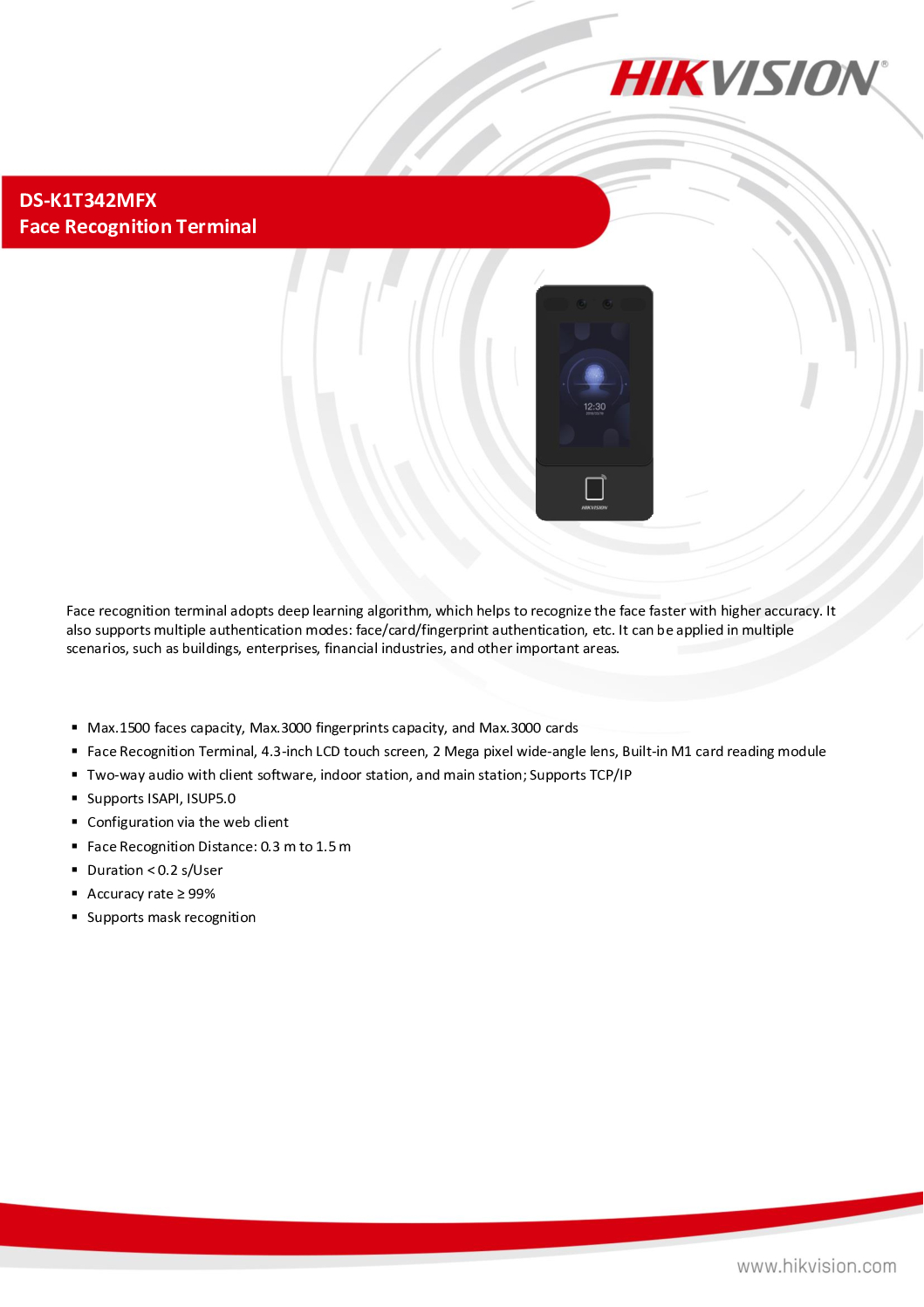 HIKVISION Face Recognition DS-K1T342MFX Security System Supplier TERMINAL ACCESS CONTROL CONTACTLESS READER OFFICE SHOP STORE 7 HIKVISION Face Recognition DS-K1T342MFX Security System Supplier TERMINAL ACCESS CONTROL CONTACTLESS READER OFFICE SHOP STORE - Image 7
