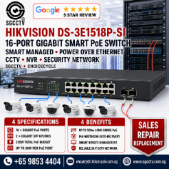 HIKVISION Network Switch DS-3E1518P-SI 16 Port Gigabit Smart POE Switch Security System Supplier Security system installation service