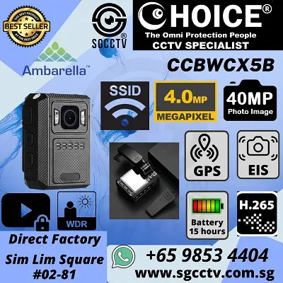 CHOICE BODY WORN CAMERA BC102G4 External Camera Body Security Camera Replaceable Battery Continuous Record Live Video Streaming