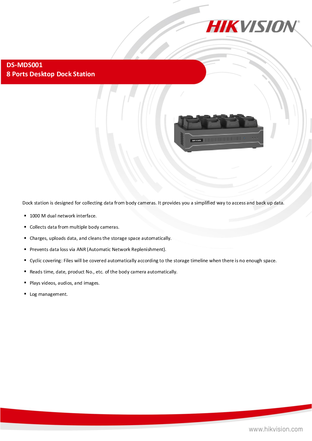 HIKVISION DOCK STATION DS-MDS001 8-Ports BODY WORN CAMERA AUTO UPLOAD BACKUP VIDEOS SUPPORT 32TB STORAGE CLOUD DATA MANAGEMENT SYSTEM Security System Camera 7 HIKVISION DOCK STATION DS-MDS001 8-Ports BODY WORN CAMERA AUTO UPLOAD BACKUP VIDEOS SUPPORT 32TB STORAGE CLOUD DATA MANAGEMENT SYSTEM Security System Camera - Image 7