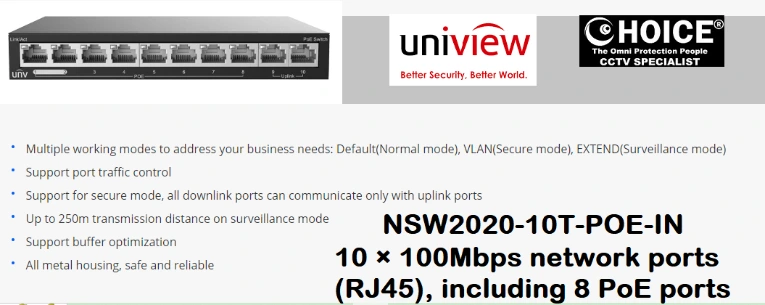 DAHUA SWITCH GIGABIT DH-CS4006-4GT-60 6-Port Cloud Managed Gigabit Switch Remote Network Management Power over Ethernet PoE 4 UNV SWITCH 10PORTS NSW2020-10T PoE Managed Switch Layer 2 Layer 3 Redundancy Rack-Mountable CCTV CAMERA POWER SUPPLY