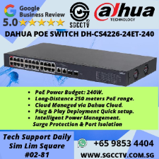 DAHUA POE SWITCH DH-CS4226-24ET-240 26-Port Cloud Managed Switch 24-Port PoE Long Distance PoE 250m POE SWITCH SINGAPORE
