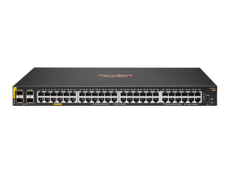 HPE Aruba Networking CX 6000 48G Class4 PoE 4SFP 370W Switch