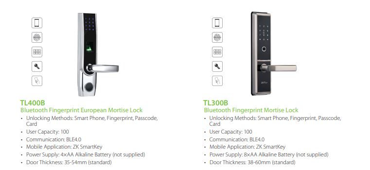 ZTECKO Bluetooth Fingerprint MORTISE LOCK TL400B Bluetooth Connectivity Fingerprint Recognition Keypad Access Mechanical Key Backup SGCCTV SECURITY PACKAGE CCTV Camera Installation Singapore