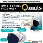 Safety Shield Face Mask 4-Ply Anti Covid Omats  Coronavirus