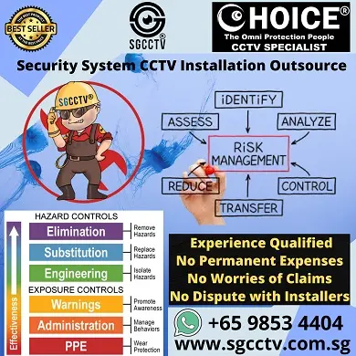 CCTV Installation Company Security Camera Installation Service Shortage Outsourcing Risk Management Risk Assessment Certified Work at Height SGCCTV Repair