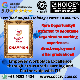 CHOICECYCLE SGCCTV awarded COJTC Champion Certified On-the-Job OJT Training Centre Quality Workplace Singapore Work Study Diploma
