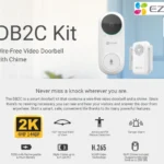 EZVIZ Video Doorbell DB2C 4MP 2K IP65 Weatherproof Outdoor Video Intercom Two-Way Talk 256GB Human Motion Detection