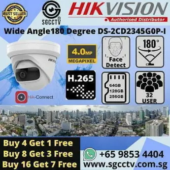 Hikvision Wide Angle DS 2CD2345G0P I 4MP 2K 180 degree Hik Connect iVMS4500 CCTV Camera SD Card Storage Face Detection 1 CCTV Singapore CCTV Camera Singapore