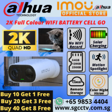 IMOU Battery Powered Full Color Cell Go IP65 Outdoor Camera Solar Charging 4K Resolution WIFI DAHUA IMOU Security System Singapore CCTV Singapore CCTV Camera Singapore