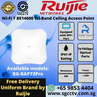 Ruijie Ceiling Access Point RG-RAP73Pro WiFi 7 Tri-Band 14Gpbs NETWORK ACCESS POINT SINGAPORE Repair Replace NEW