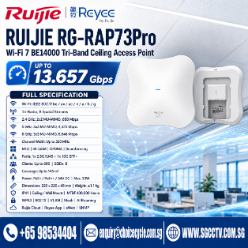 Ruijie Ceiling Access Point RG-RAP73Pro WiFi 7 Tri-Band 14Gpbs NETWORK ACCESS POINT SINGAPORE Repair Replace