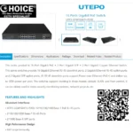 UTEPO Gigabit PoE Switch UTP3-GSW1604TS-P200 Industrial Switch Gigabit Media Converter Network Surge Protector Outdoor Power Station
