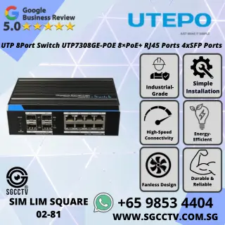 UTP 8Port Switch UTP7308GE-POE 8×PoE+ RJ45 Ports 4xSFP Ports CCTV SWITCH SINGAPORE POE Switch Repair NEW