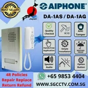 Video Intercom AIPHONE DA 1AS Singapore Video Phone Two Wire Door Entry Singapore Video Intercom Home Office Shop Intercom Repair Replace Upgrade Service CCTV Singapore CCTV Camera Singapore