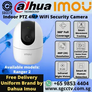 Imou WiFi IP Camera Ranger 2 Warning Light Siren IR Night Vision 360° Coverage 4MP CCTV Security Cameras Singapore Repair Replace NEW