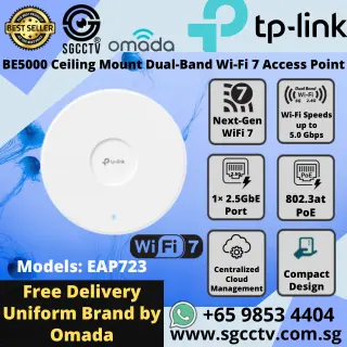 Omada Access Point EAP723 BE5000 Ceiling Mount Dual-Band Wi-Fi 7 ACCESS POINT SINGAPORE Repair Replace NEW