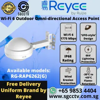 Reyee Outdoor Access Point RG-RAP6262(G) Omnidirectional WiFi6 1775Mbps IP68 ACCESS POINT SINGAPORE Repair Replace NEW