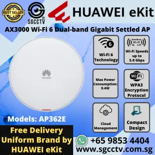 Huawei Indoor Settled Access Point AP371 BE3600 Wi-Fi 7 dual-band 2.5GE Singapore Access Point Repair & Replace NEW 3 Huawei Indoor Settled Access Point AP362E AX3000 Wi-Fi 6 Dual-band Gigabit Singapore Access Point Repair & Replace NEW