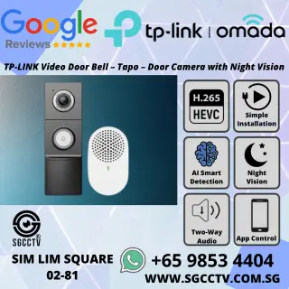 TP-LINK Video Door Bell Tapo D235 TD21 Door Camera Night Vision H.265 CCTV Security Cameras Singapore Repair Replace NEW